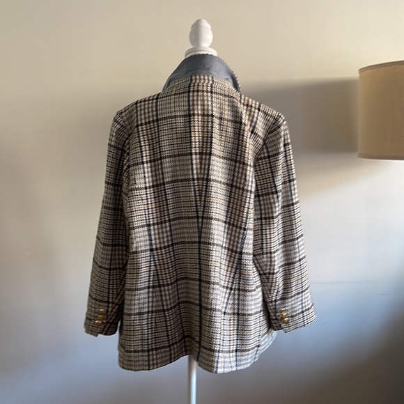 Talbots Plaid Double Breasted Blazer - Picture 3 of 11
